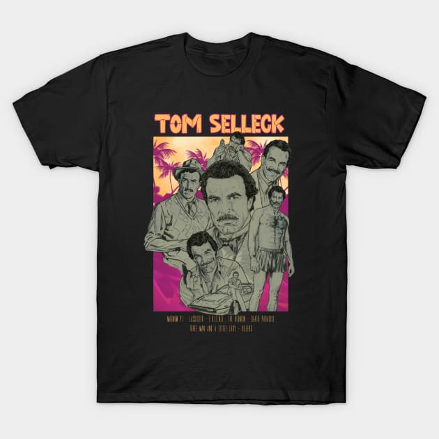 Tom Selleck Aesthetic Tropical T-Shirt by Dayat The Thunder